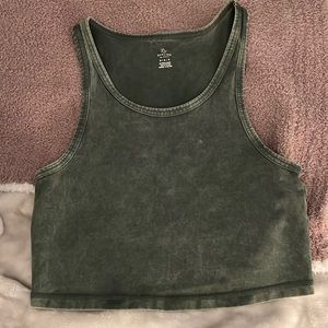 Green cropped tank